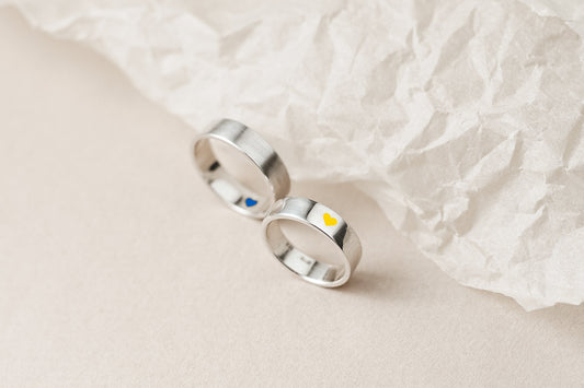 Wedding ring "Beloved Country" (5 mm) with one heart