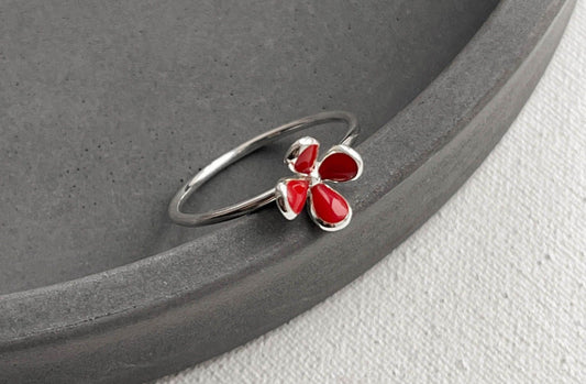 Ring "Flower" with enamel (different colors to choose from)