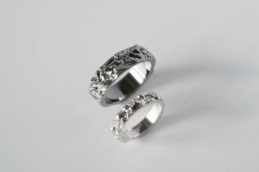 Wedding ring "Granite Rock" light (4 mm)
