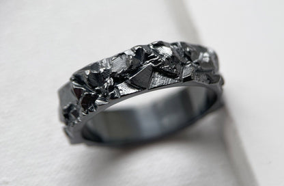 Wedding ring "Granite Rock" dark (6 mm)