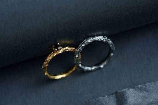 Wedding ring "Light Vine" (gemstone 3,5 mm)
