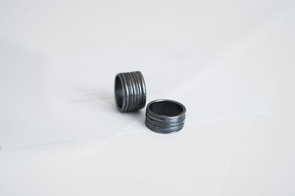 Ring "Maple bark" blackened (13 mm)