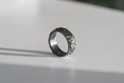 Ring "Oak bark" blackened (6 mm)