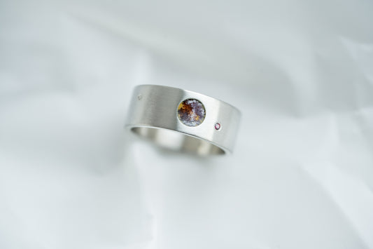 Ring "PLUTO" with satellites Charon, Styx, Nycta, Cerberus and Hydra (8 mm)