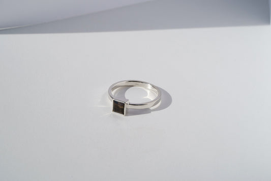 Ring "Principle" (Smoky Quartz 5.5*5.5 mm)