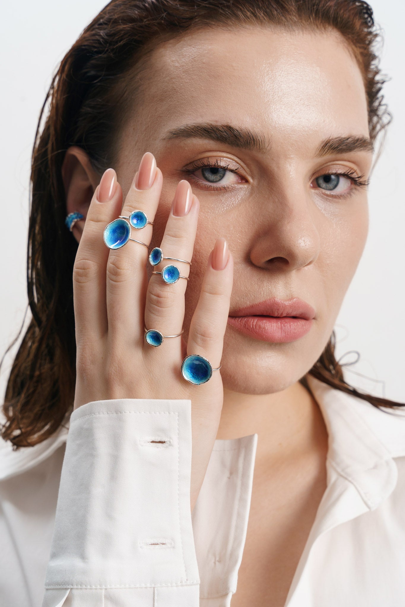Ring "Sea" blue (9 mm)