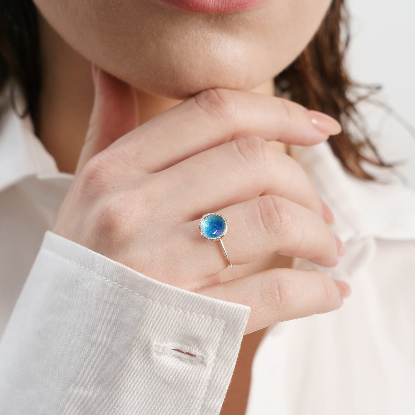 Ring "Sea" blue (9 mm)