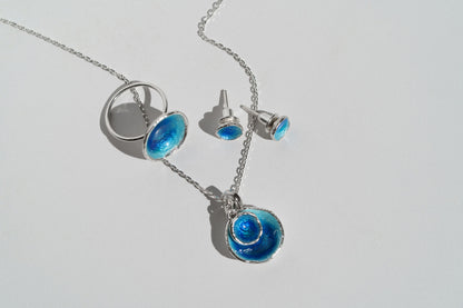 Earrings "Sea" (7,5 mm) blue