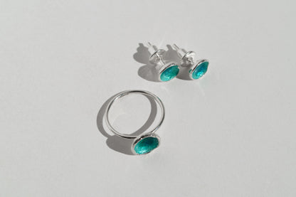 Ring "Sea" emerald (9 mm)