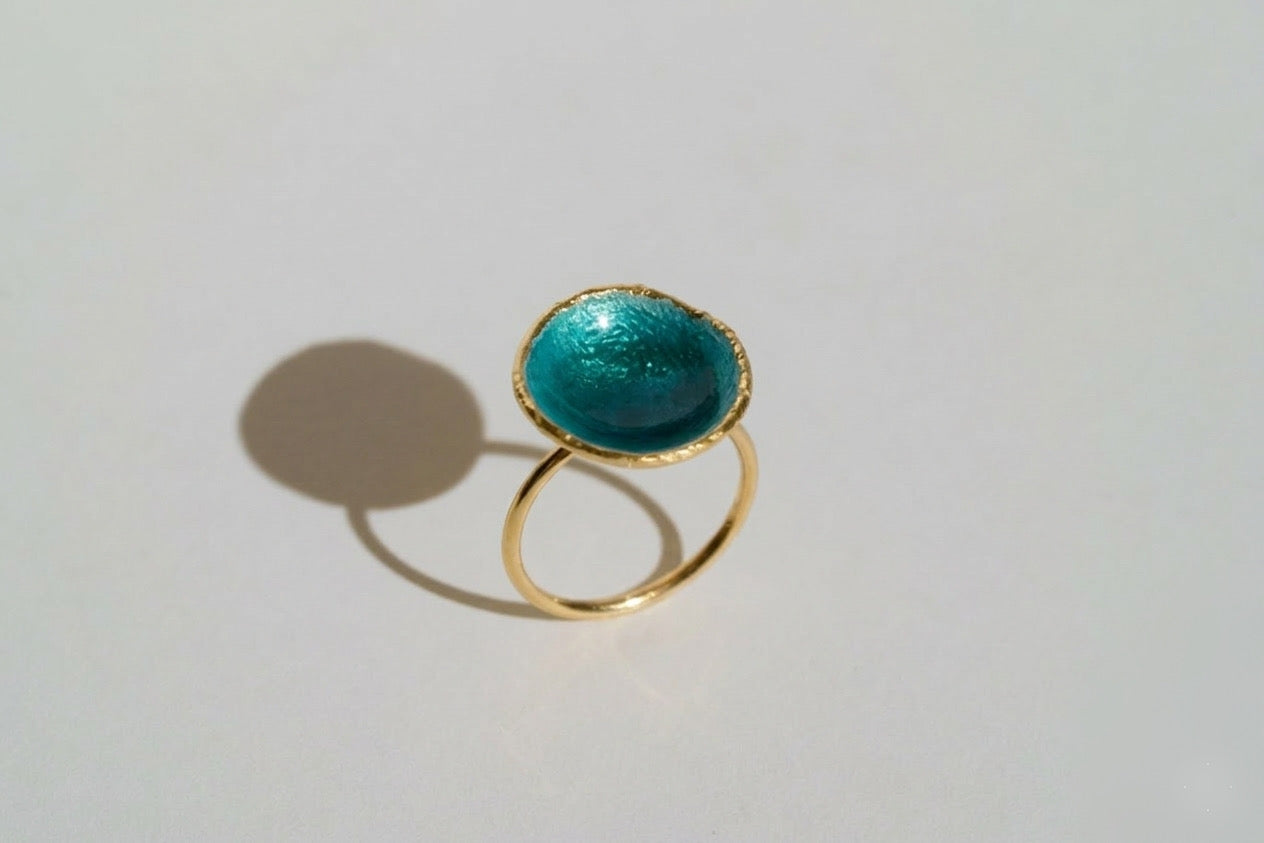 Ring "Sea" emerald (16 mm)