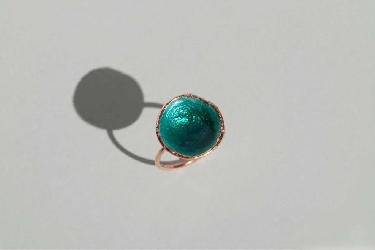 Ring "Sea" emerald (16 mm)