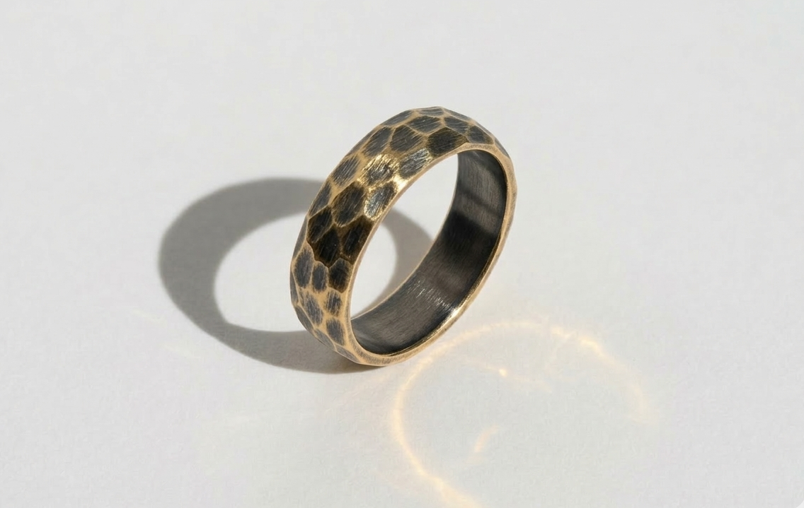 Ring "Small facets" (6 mm) blackened