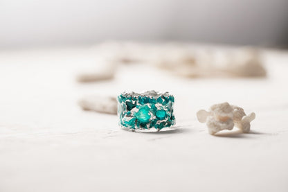 Ring "STORM" emerald (13 mm) light