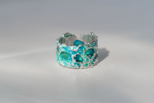 Ring "Storm" emerald (13 mm) light