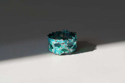 Ring "Storm" emerald (13 mm) blackened