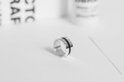 Ring "Stripe" (10 mm) with enamel