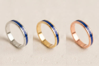 Wedding ring "Stripe" (3 mm) with enamel