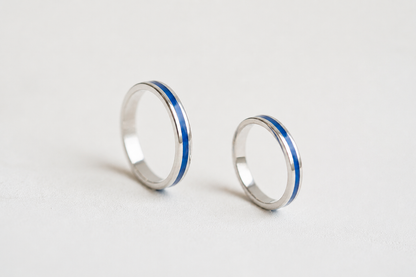 Wedding ring "Stripe" (3 mm) with enamel