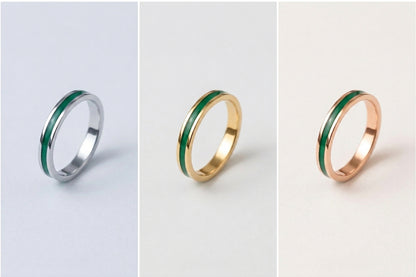 Wedding ring "Stripe" (3 mm) with enamel