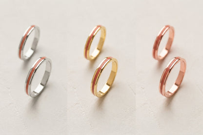 Wedding ring "Stripe" (3 mm) with enamel