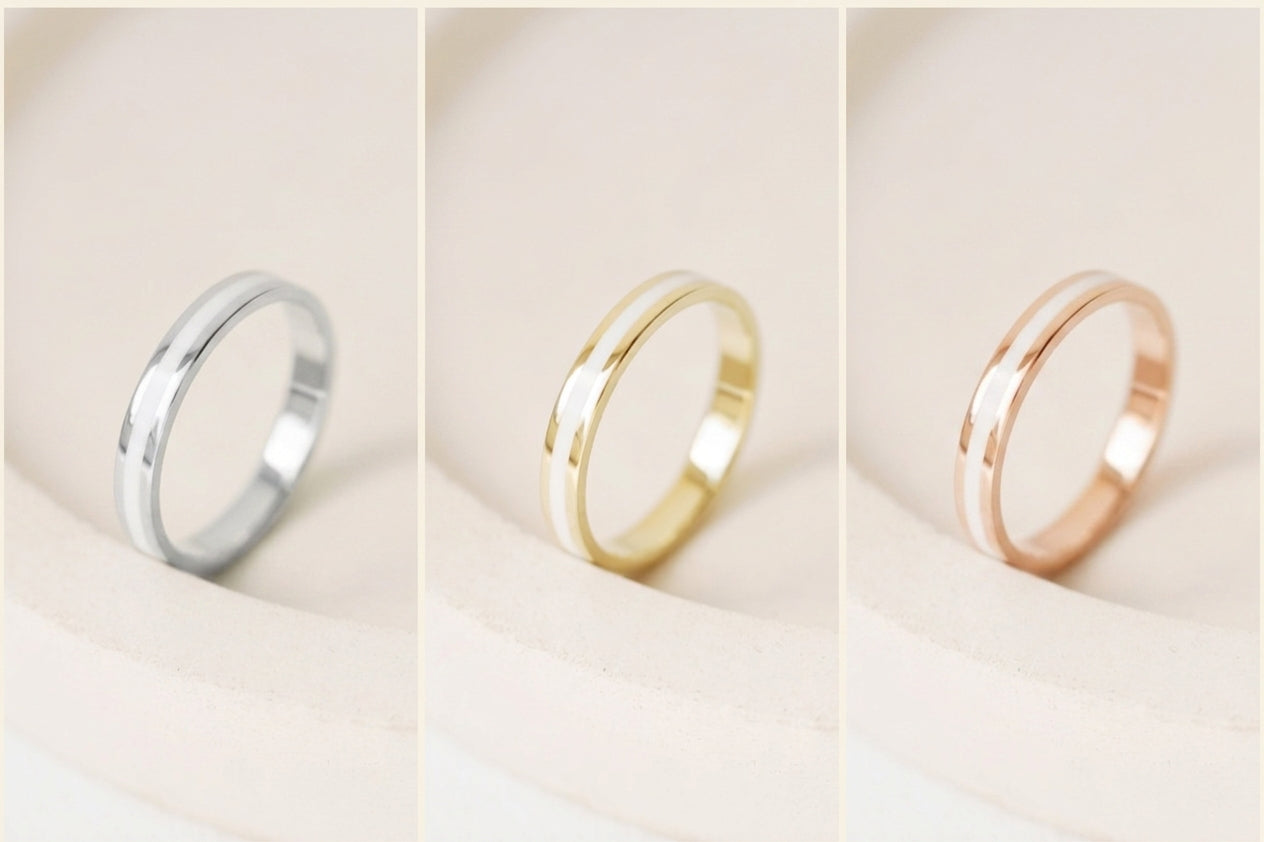 Ring "Stripe" (3 mm) with enamel (different colors to choose from)
