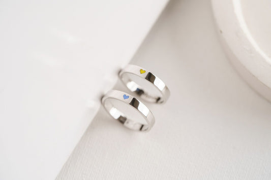 Wedding ring "Beloved Country" (3 mm) with one heart