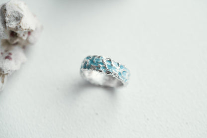 Ring "Water ripple" light blue (6 mm)