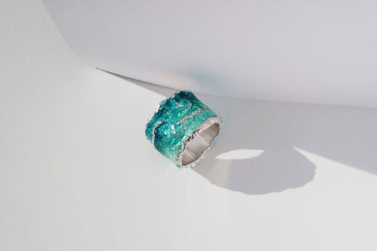 Ring "Wave" emerald (15 mm)