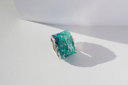 Ring "Wave" emerald (15 mm)
