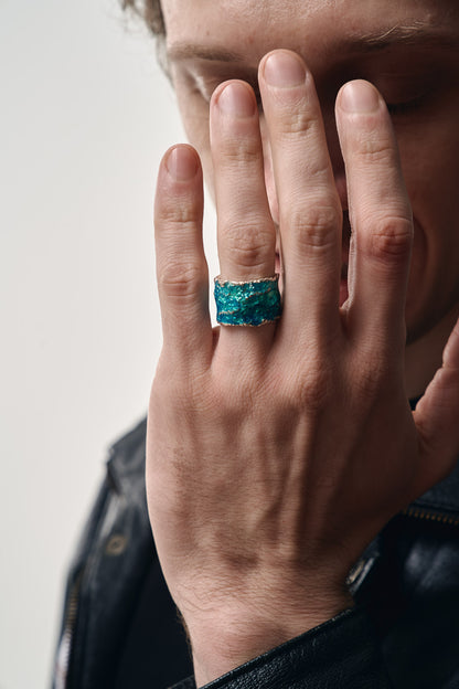 Ring "Wave" emerald (15 mm)