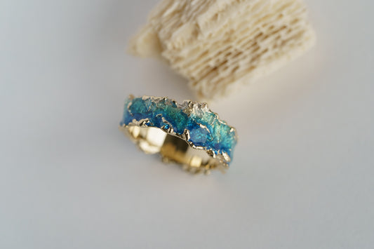 Ring "Wave" blue (6 mm)