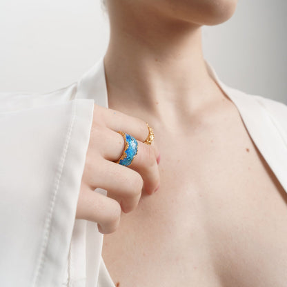 Ring "Wave" blue (10 mm)