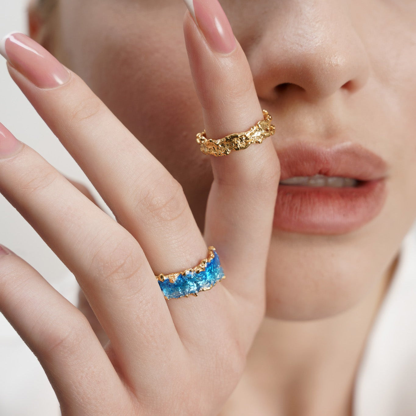 Ring "Wave" blue (6 mm)