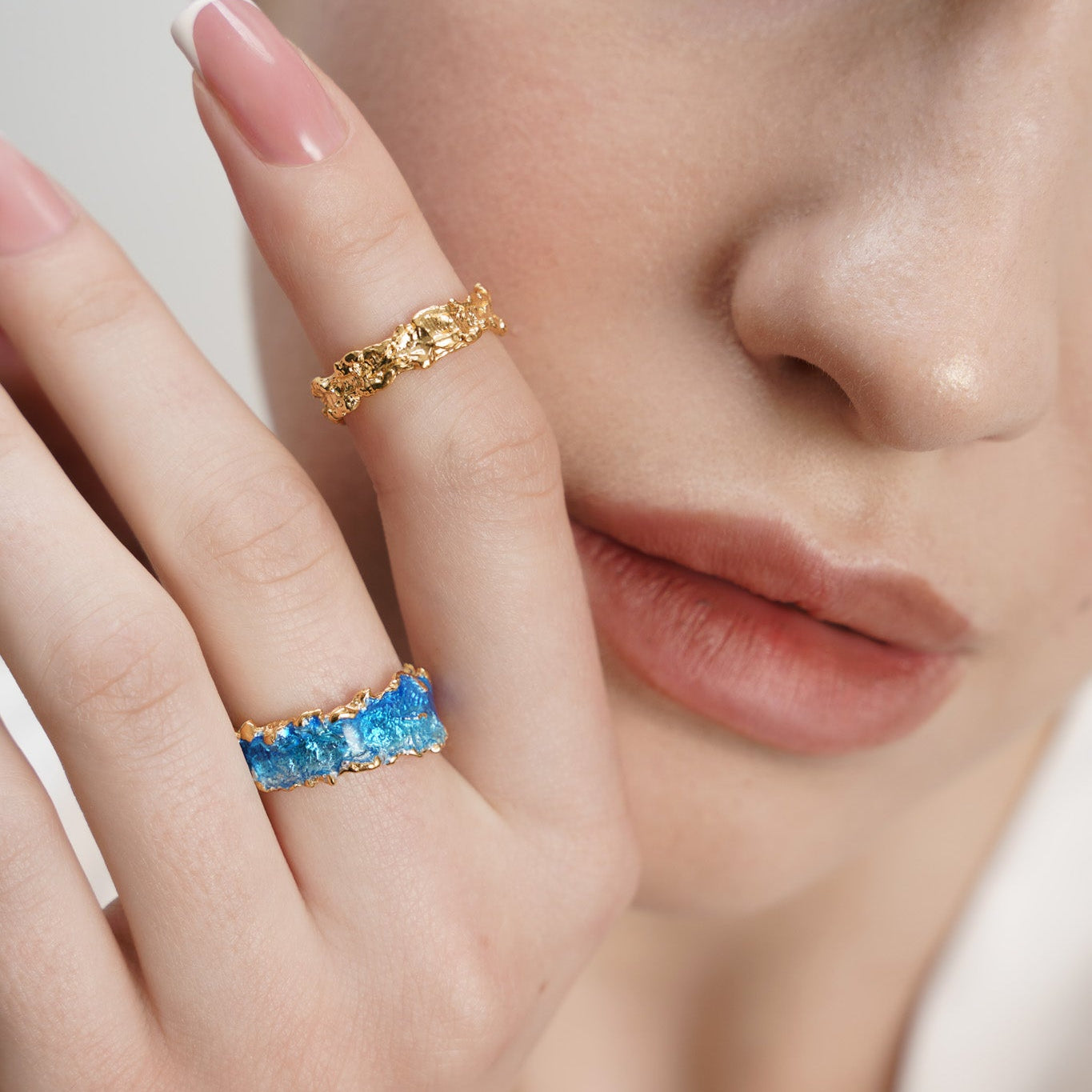 Ring "Wave" blue (6 mm)