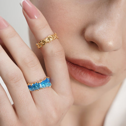 Ring "Wave" blue (6 mm)