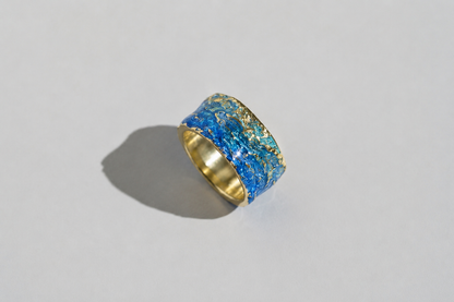 Ring "WAVE" navy-blue (10 mm) with smooth edges