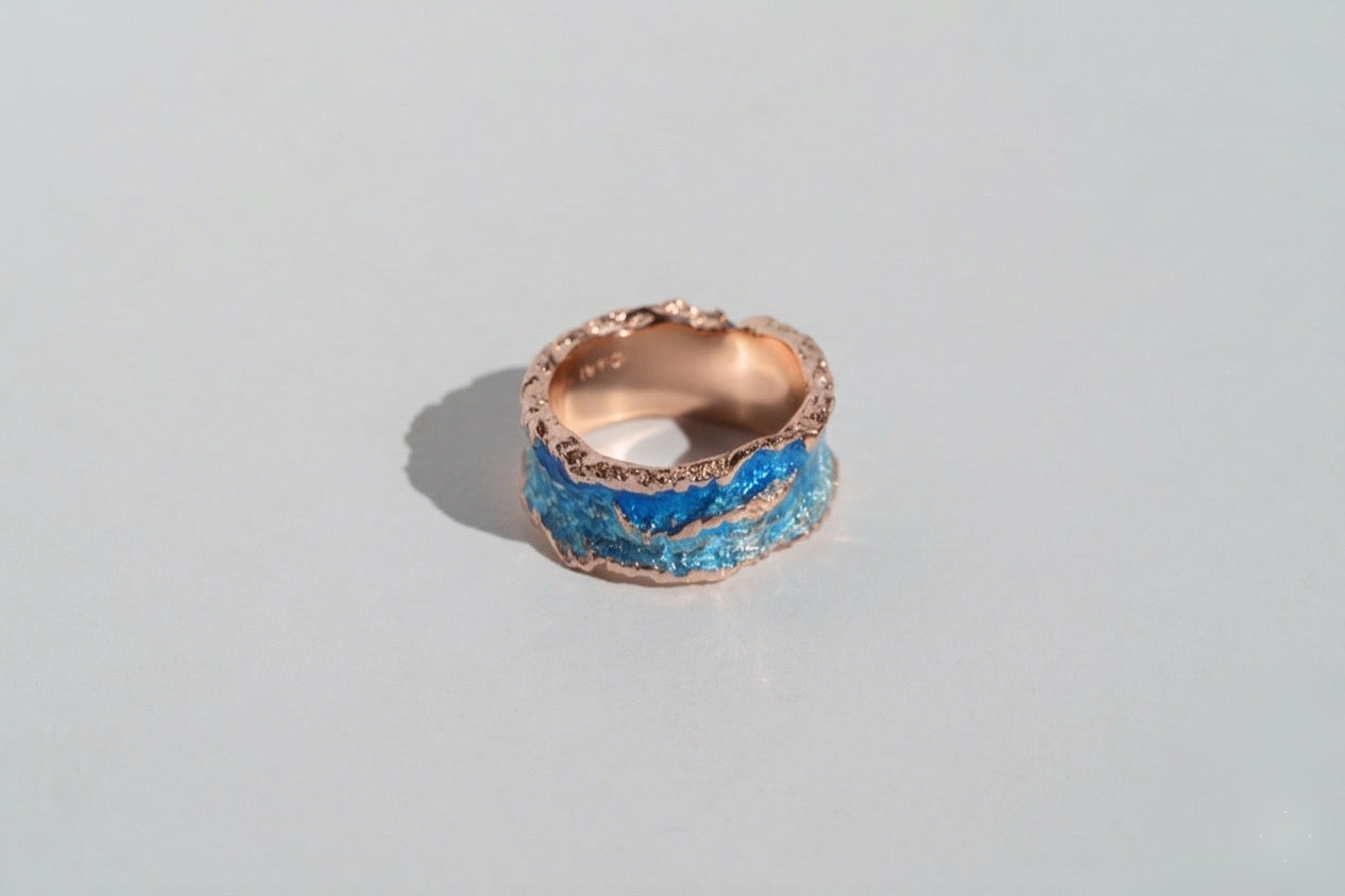Ring "Wave" blue (10 mm)