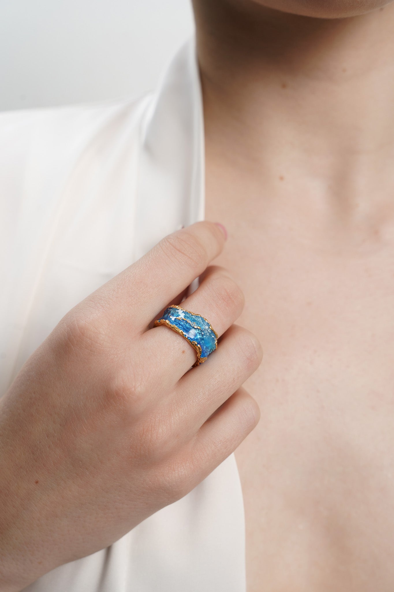 Ring "Wave" blue (10 mm)