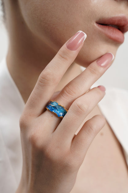 Ring "Wave" blue (10 mm)