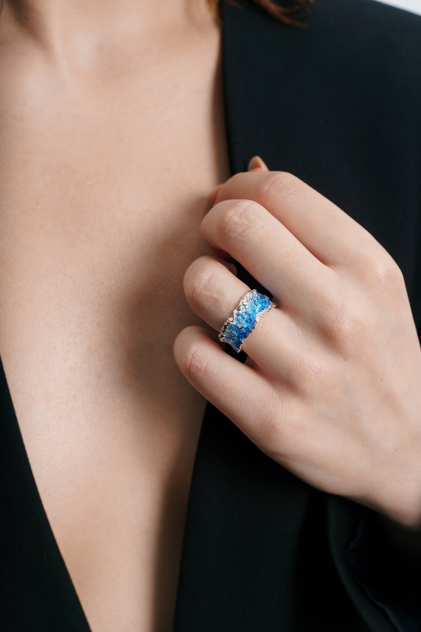 Ring "Wave" blue (10 mm)