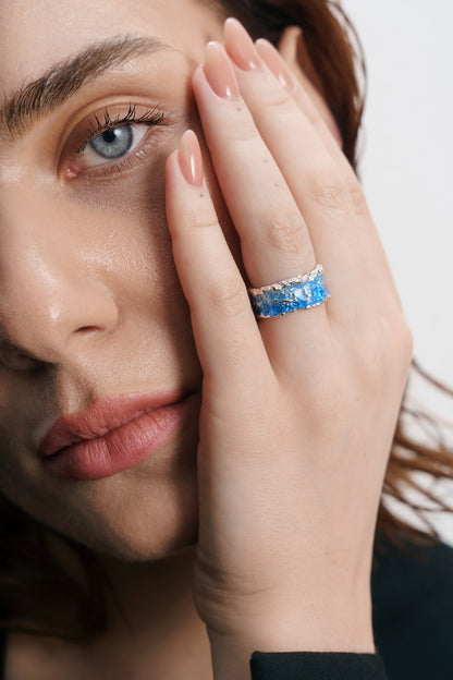 Ring "Wave" blue (10 mm)