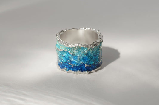 Ring "Wave" blue (15 mm)