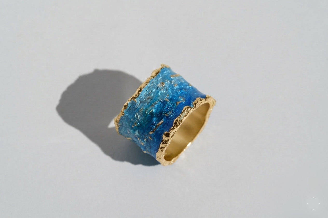 Ring "Wave" blue (15 mm)