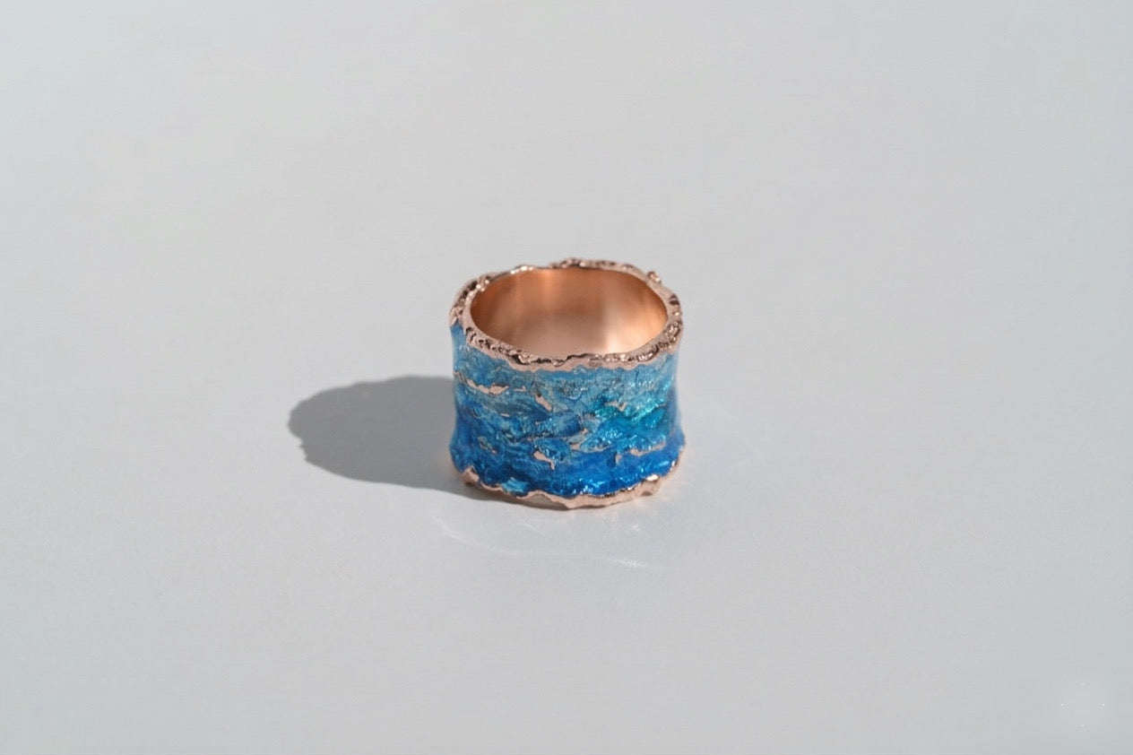 Ring "Wave" blue (15 mm)
