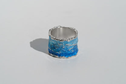 Ring "Wave" blue (15 mm)