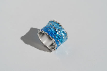 Ring "Wave" blue (15 mm)