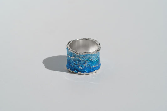 Ring "Wave" blue (15 mm)