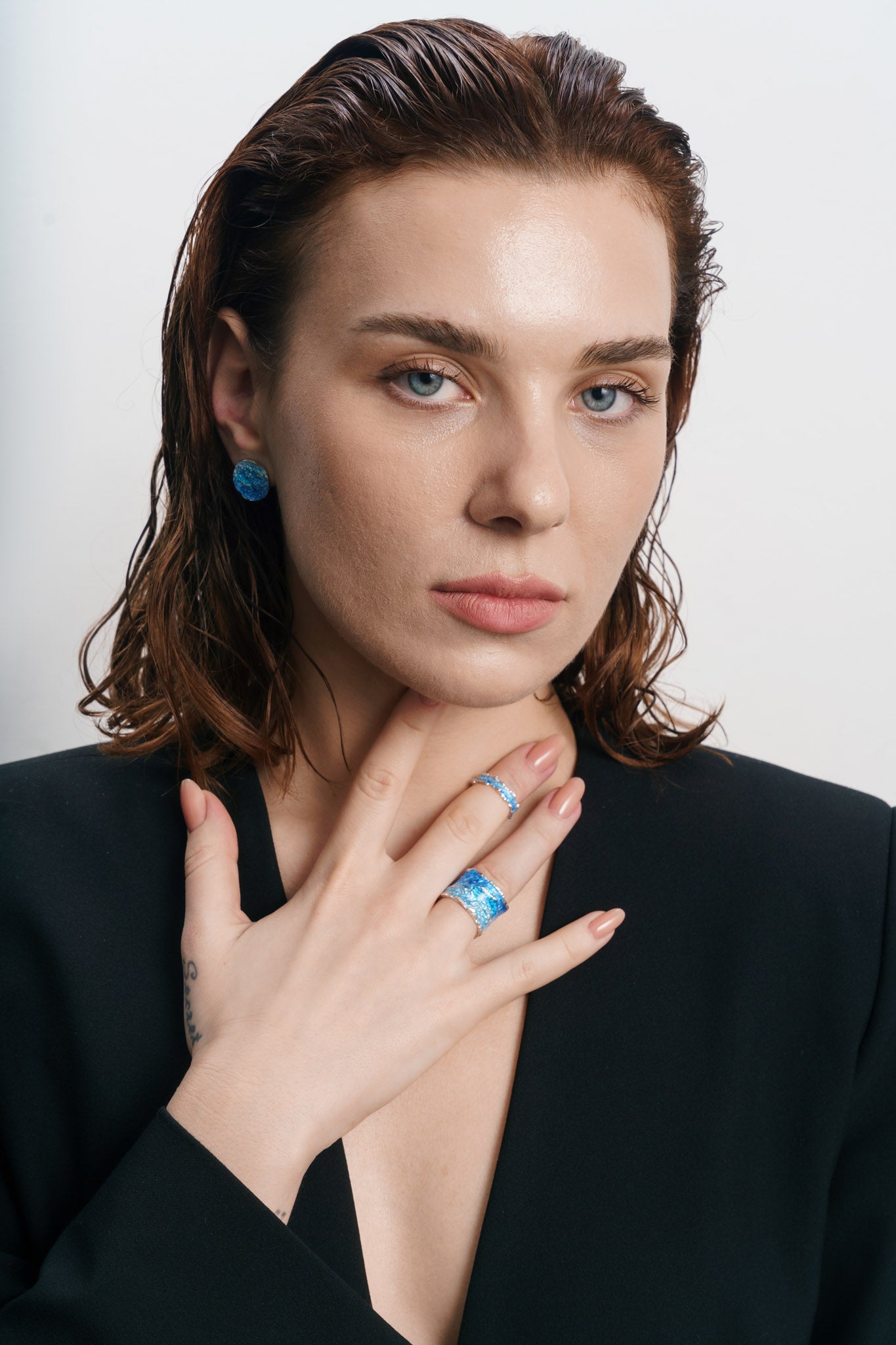 Ring "Wave" blue (15 mm)
