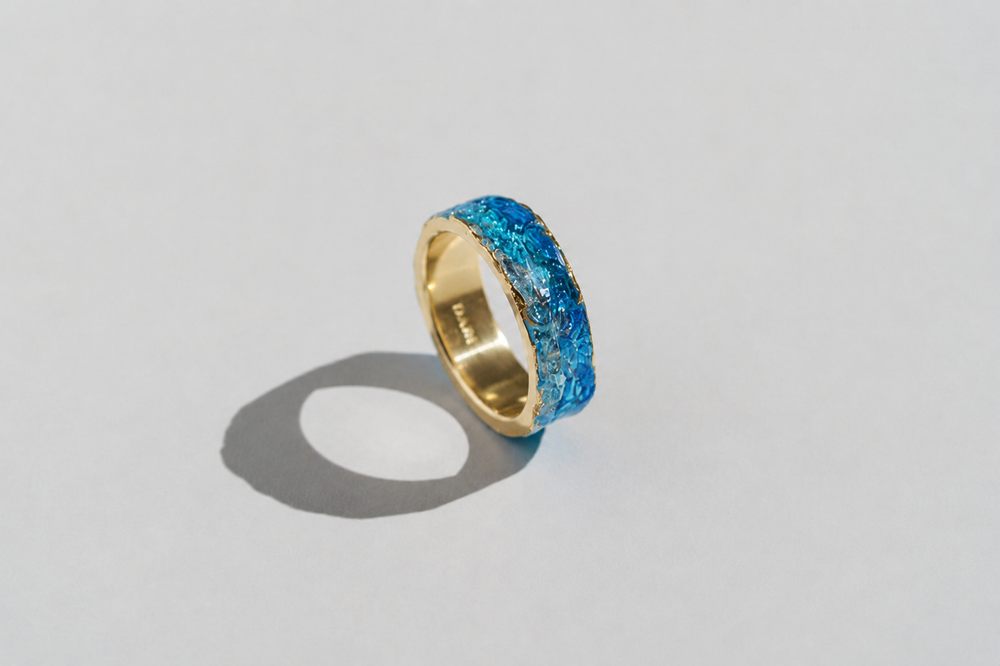 Ring "WAVE" navy-blue (6 mm) with smooth edges