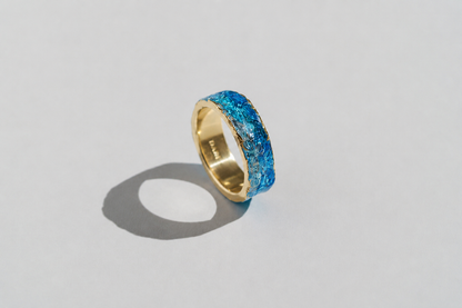 Ring "WAVE" navy-blue (6 mm) with smooth edges